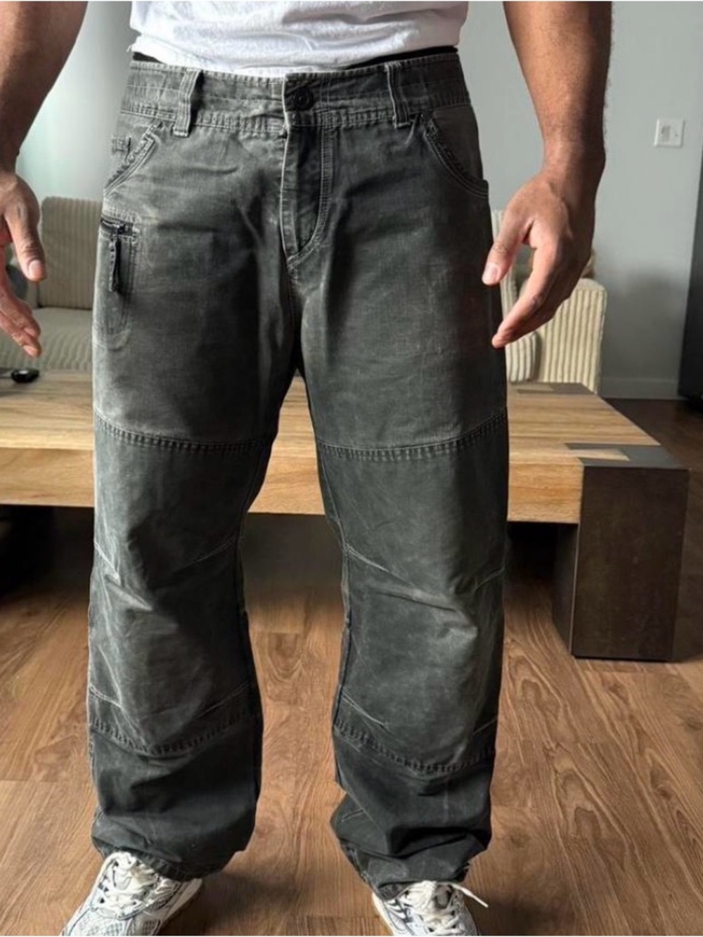 Vintage Kuhl Rebel Runner Pants Size 36x32 Cargo Canvas Double Knee Distressed